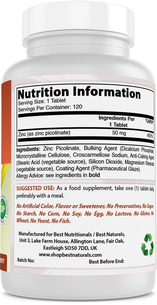 Version 1.0.0 Tabla de composición de L-Arginina y Zinc