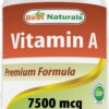 Best Naturals vitamina a 25000 iu frasco 180 softgels