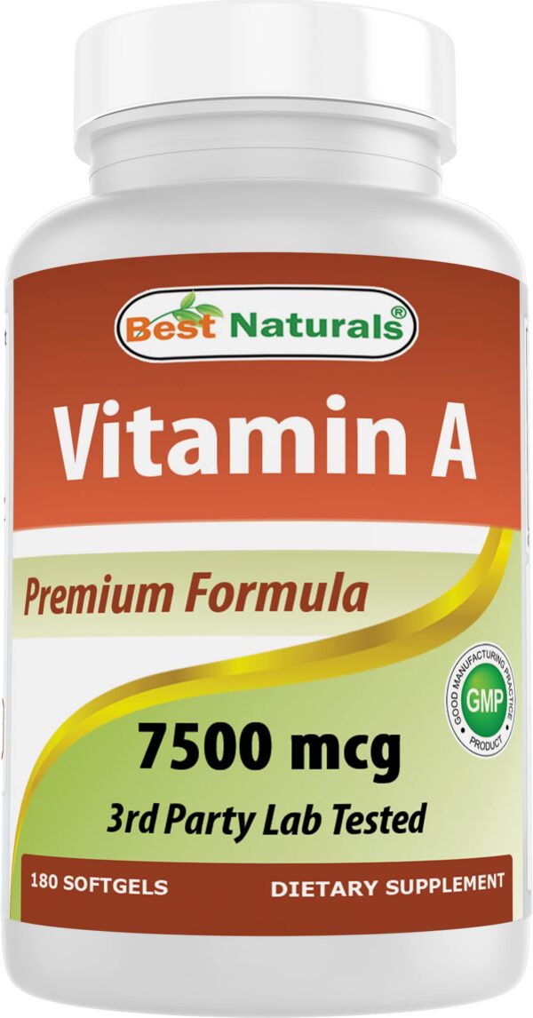 Best Naturals vitamina a 25000 iu frasco 180 softgels