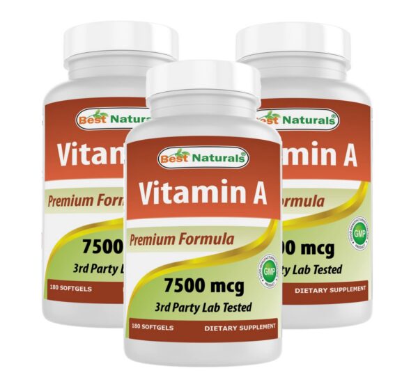 Best Naturals vitamina a 25000 ui 180 cápsulas pack 3