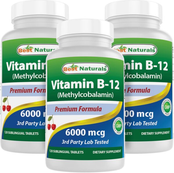 Best Naturals vitamina b12 6000 mcg envase 120 tabletas sublinguales