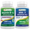 Best Naturals vitamina B-12 6000 mcg y vitamina K2 MK7 con D3 tabletas