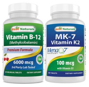 Version 1.0.0 Best Naturals vitamina B-12 6000 mcg y vitamina K2 MK7 con D3 tabletas