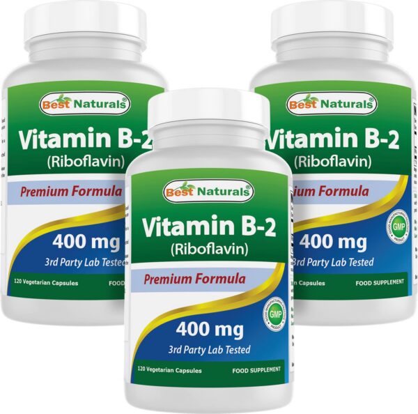 Best Naturals Vitamina B2 riboflavina 400mg paquete triple