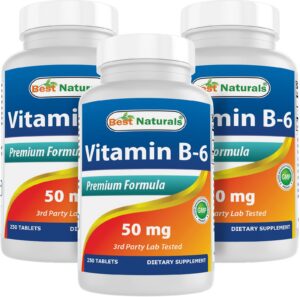 Best Naturals Vitamina B6 50 mg frasco tabletas paquete