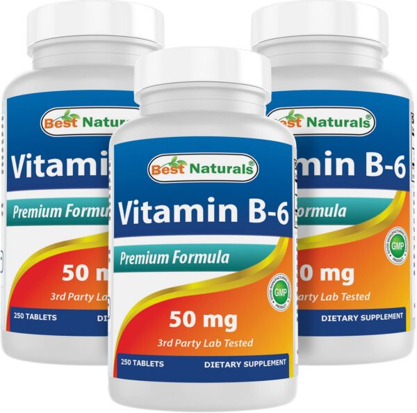 Best Naturals Vitamina B6 50 mg frasco tabletas paquete