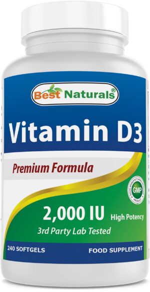 Version 1.0.0 Frasco Best Naturals vitamina D3 2000 UI 240 cápsulas blandas