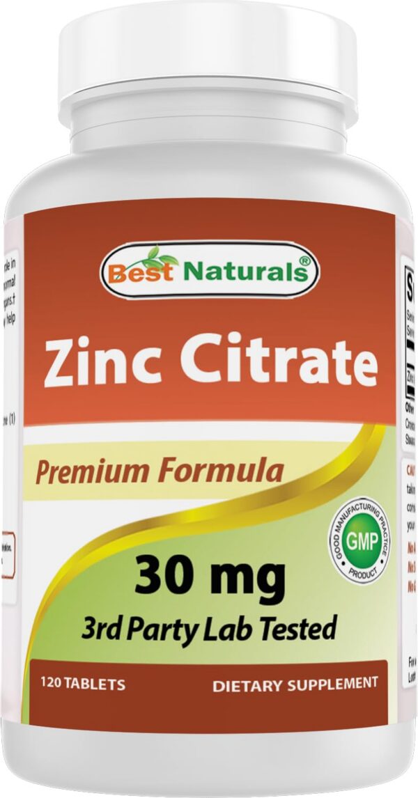 Best Naturals zinc citrato frasco y etiqueta