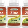 Botella de suplemento de zinc Best Naturals frente