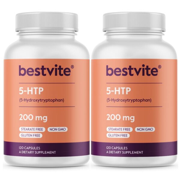 BESTVITE 5-HTP 200 mg cápsula frasco vista frontal