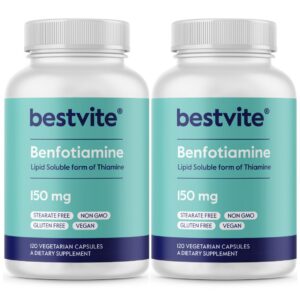 Version 1.0.0 Frontal de la botella BESTVITE Benfotiamine 150 mg