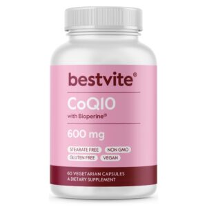 Frente del frasco BESTVITE CoQ10 600 mg Bioperine