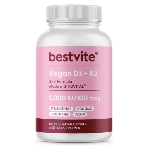 Frente de BESTVITE Vitamina D3 y K2 MK-7
