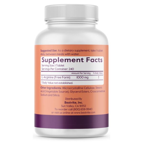 BESTVITE L-Arginine 1000 mg tabletas frasco