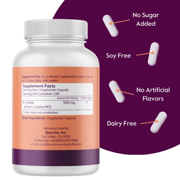 Etiqueta del producto BESTVITE L-Lysine