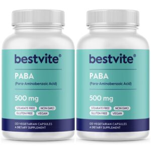 Version 1.0.0 Frasco de BESTVITE PABA 500mg con cápsulas vegetales