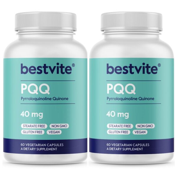 Frente del envase BESTVITE PQQ 40 mg con 120 cápsulas