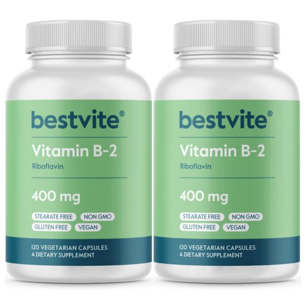 Bestvite Vitamina B2 400 mg 240 cápsulas envase frontal