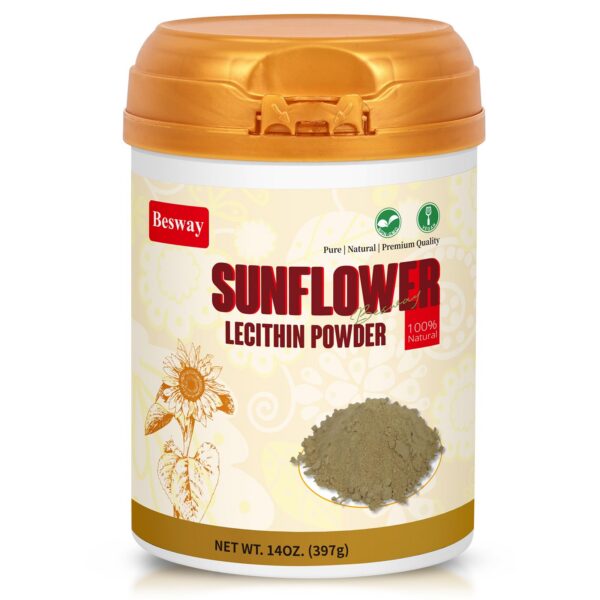 Lecitina de girasol Besway en frasco de 14 oz