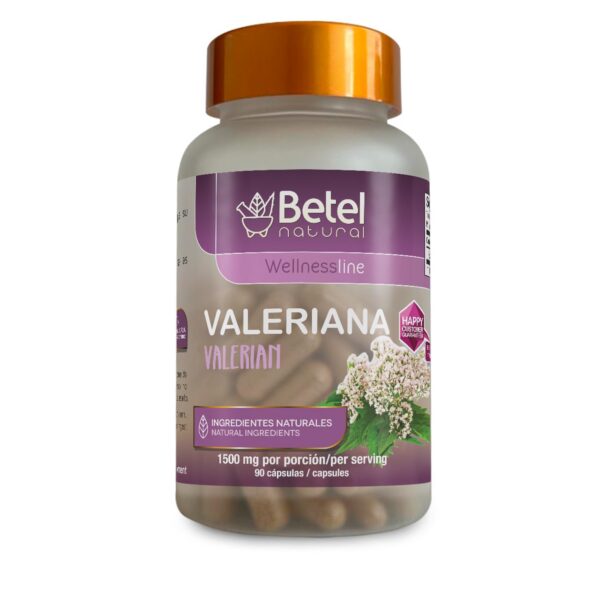 Betel Natural cápsulas valeriana premium 1500 mg frente