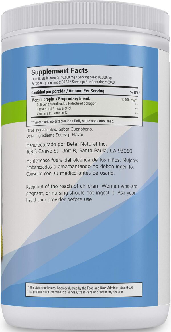 Etiqueta frontal de Betel Natural colágeno hidrolizado