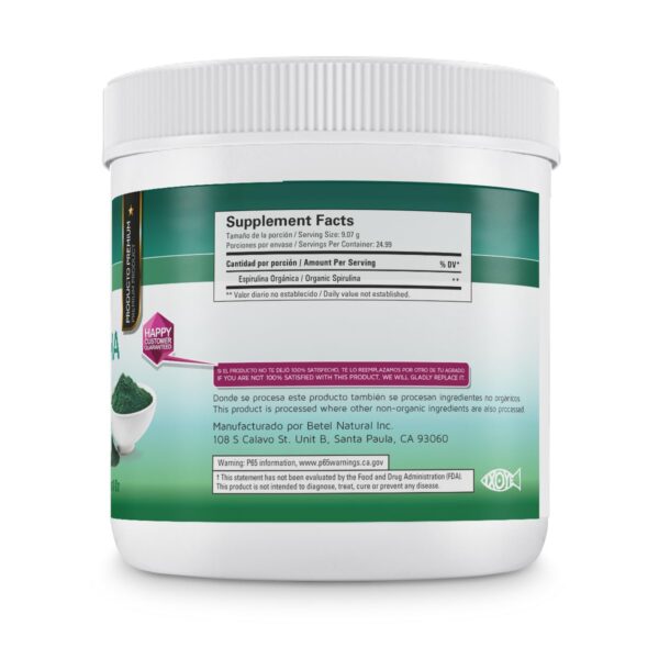 Betel Natural espirulina en polvo verde alto en proteína