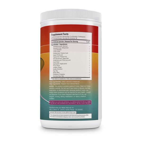 Betel Natural fibra suave digestiva en polvo