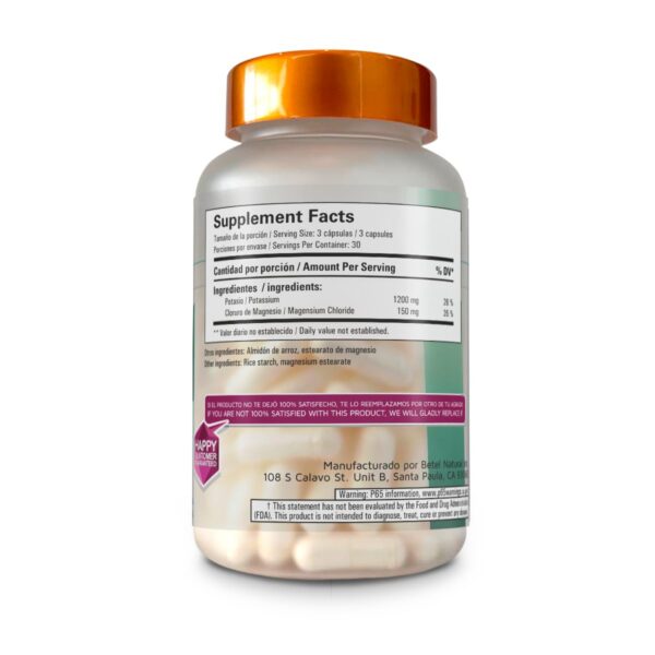 Version 1.0.0 Etiqueta de Potasio reforzado con cloruro de magnesio Betel Natural