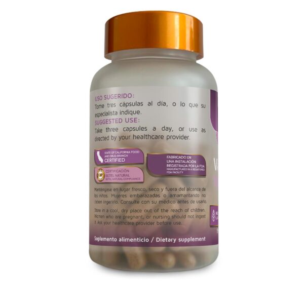 Betel Natural valeriana cápsulas vista lateral