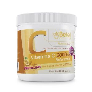 Betel Natural Vitamina C 2000 mg con Vitamina D polvo sabor maracuyá
