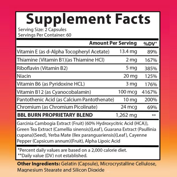 Etiqueta y cápsulas visibles