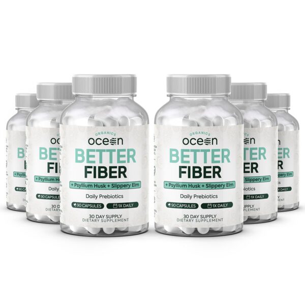 Better Fiber Organics Ocean suplemento fibra diaria six botellas