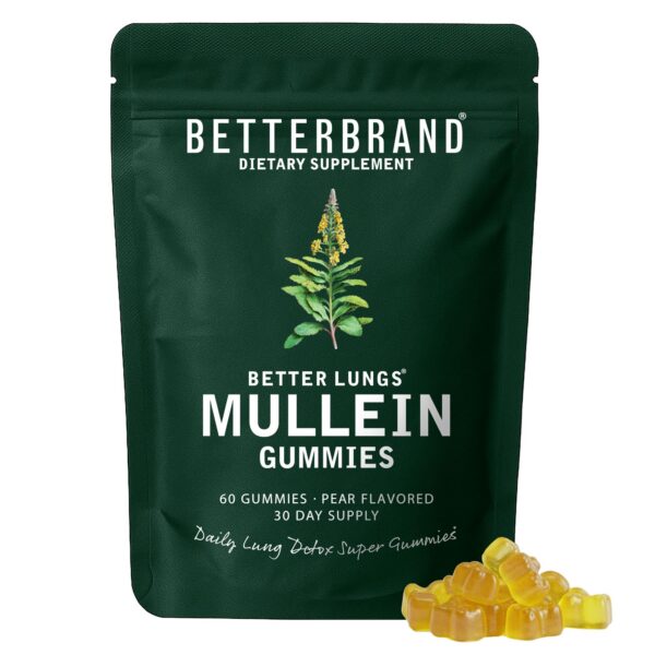 Betterbrand mullein gomitas frente a caja