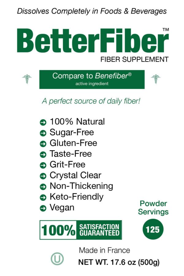 BetterFiber polvo de fibra prebiótica natural disolución completa