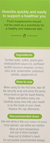 BetterYou spray oral vitamina D sabor menta paquete rojo