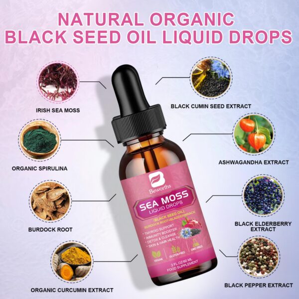 Etiqueta de Sea Moss gotas