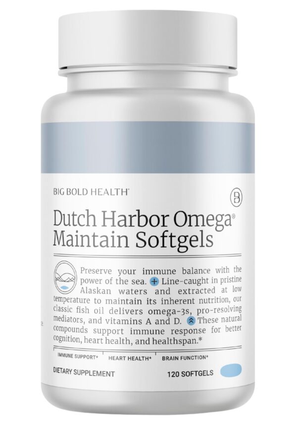 Big Bold Health Dutch Harbor Omega Maintain Softgels botella