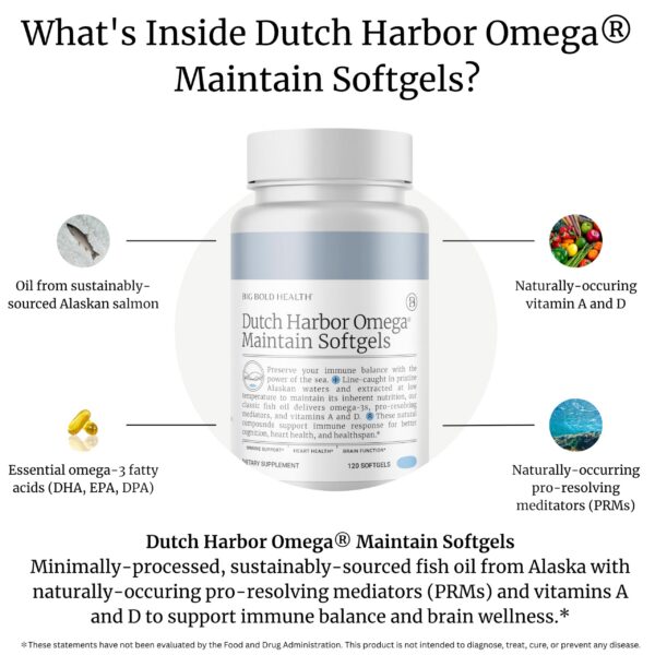 Etiqueta de Omega Maintain Softgels