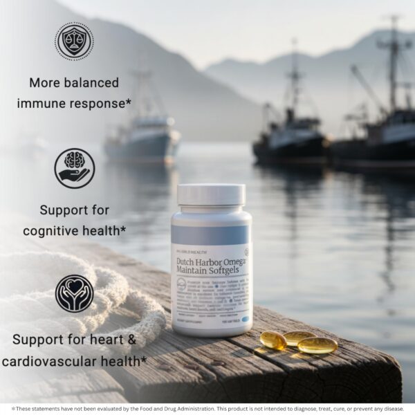 Frascos y cápsulas de Omega Maintain