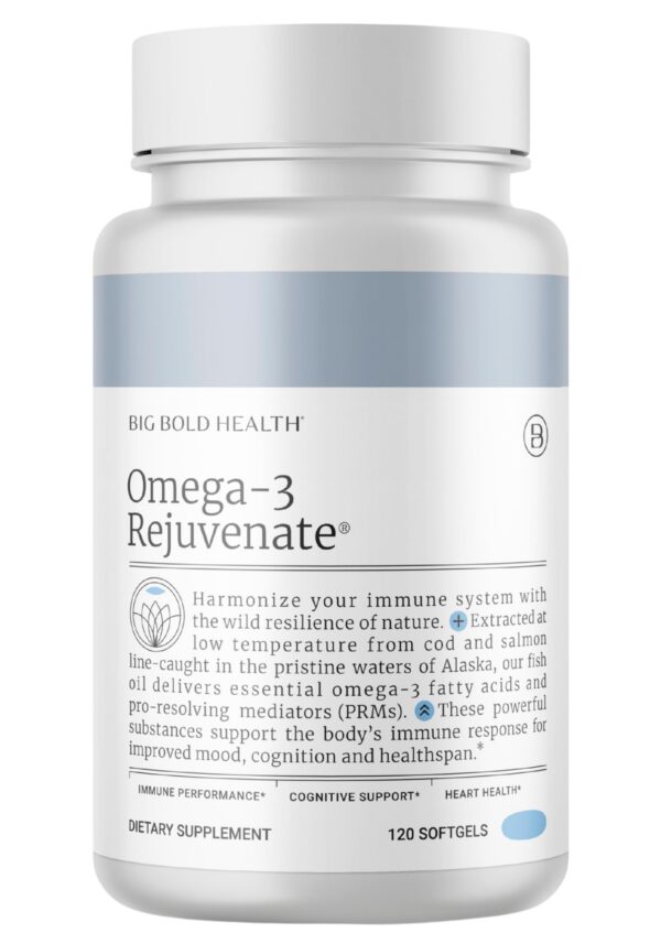BIG BOLD HEALTH Omega-3 Rejuvenate frasco de aceite de salmón Alaska