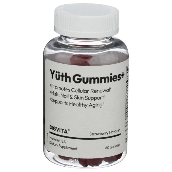 Etiqueta del frasco de gomitas BIGVITA Yuth