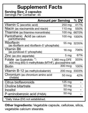 Version 1.0.0 Cápsulas de Bio-Design Super B Complex para soporte energético y estrés