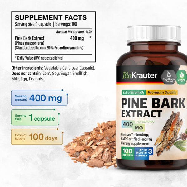 BIO KRAUTER pine bark extract etiqueta