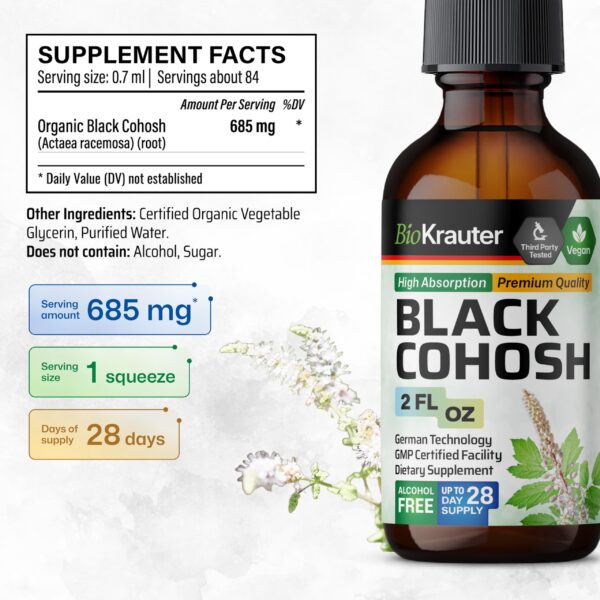 Tinctura cohosh negro BIO KRAUTER sin alcohol y sin azúcar
