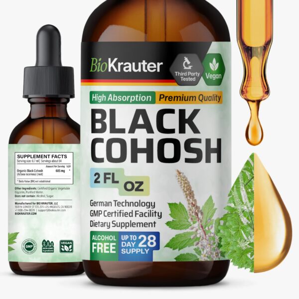 Tinctura líquida de raíz de cohosh negro BIO KRAUTER botella