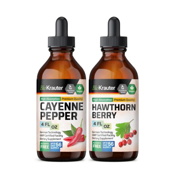 BIO KRAUTER tintura de cayena y baya de espino botellas