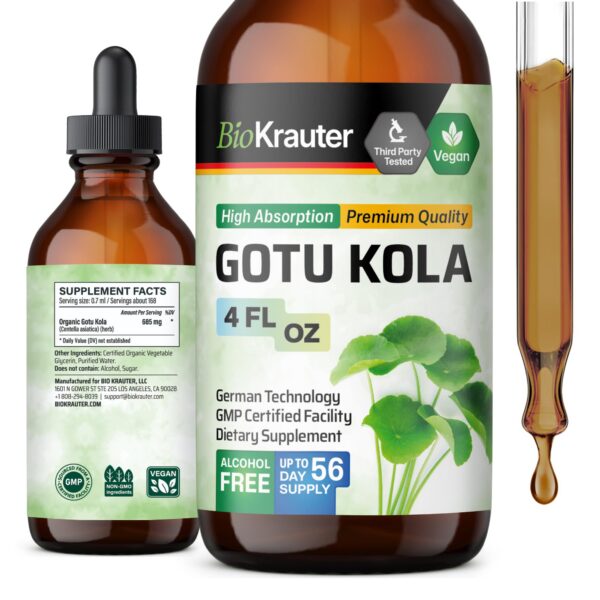 Version 1.0.0 BIO KRAUTER tintura gotu kola extracto centella asiática sin alcohol 4oz