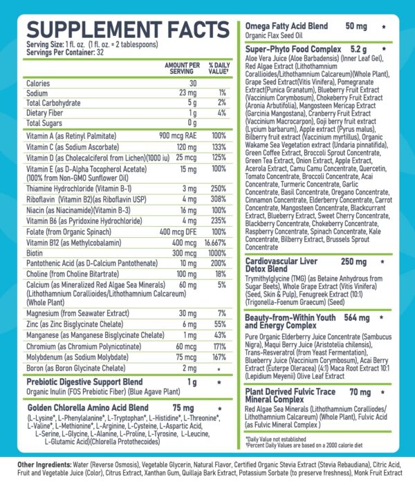 Version 1.0.0 Bio Naturals multivitamínico líquido frasco