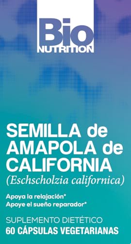 Detalle cápsulas Bio Nutrition Amapola de California para estrés