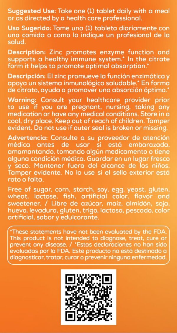 Zinc Citrate 30 mg cápsulas